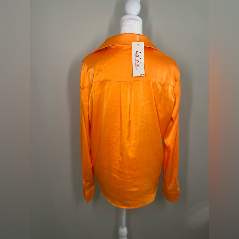 La’Ros bejeweled orange blouse, size L, CB91 - Picture 4 of 5